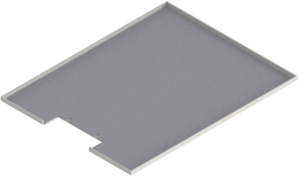 Produktbild UBK 401 085  -  Deckel für Bürstenauslass zu UBK 400 mit Kante geschlossen aus ALU 2.5mm, 8mm Vertiefung